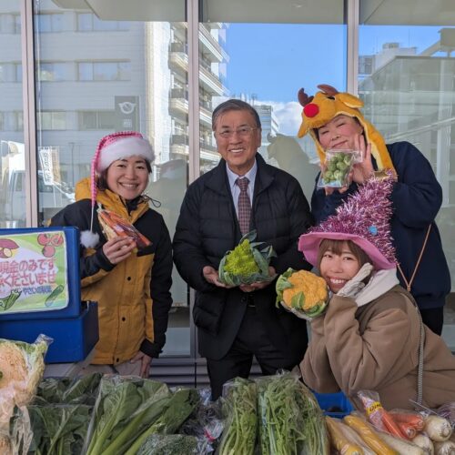 鈴木恒夫　鈴木つねお　藤沢市長　地産地消の取り組み　市役所　サンセット広場に出店